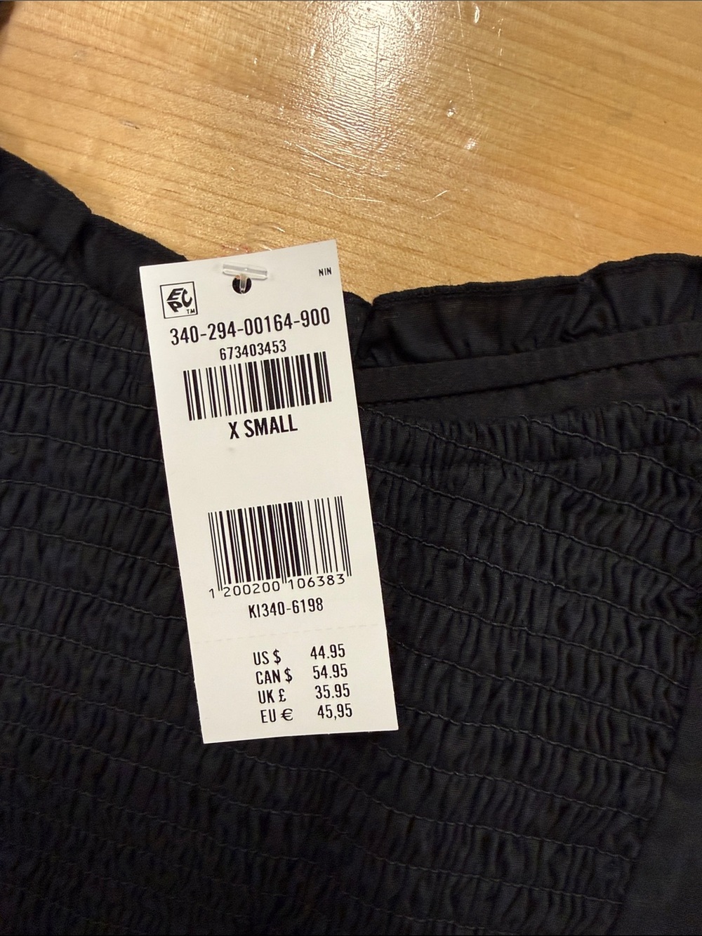 Black Ruffled Button-Front Women’s Top - Picture 3 of 3